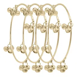 Shining Jewel - By Shivansh Set Of 4 Gold-Plated Ghungroo Beaded Bangle image 2