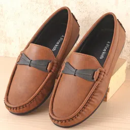 Pine Kids Slip On Formal Loafers - Brown-image-27