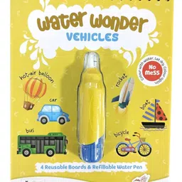 pegasus Reusable Magic Water Coloring Book For Kids, Mess-Free Art with Quick Dry Technology (Vehicles Theme | 4 Reusable Coloring & Activity Boards | 1 Refillable Water Pen)-picture-15