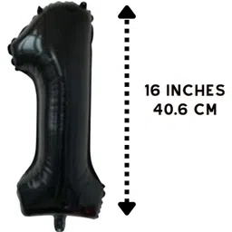 Party Anthem Number 1 Foil Balloon Black - Height 40.6 cm image 2