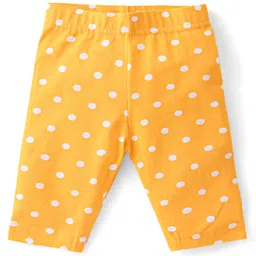 Babyhug Cotton Lycra Three Fourth Leggings with Polka Dots & Floral Print Pack of 3 - Multicolour image 2