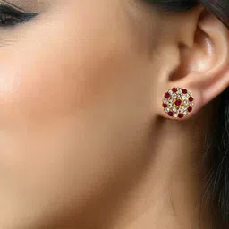 VIVASTRI Women Gold-Plated Alloy Earrings image 2