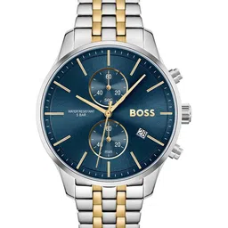 BOSS Men Textured Stainless Steel Bracelet Style Straps Chronograph Analogue Watch-1513976-image-70