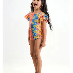 Somersault Half Sleeves Daisy Printed Swimsuit - Multi Colour image 4