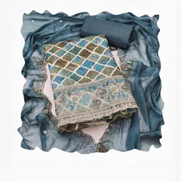 KALINI Printed Unstitched Dress Material image 2