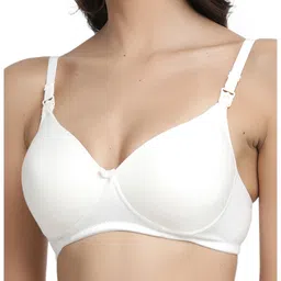 Inner Sense Organic Antimicrobial Padded Nonwired Feeding Bra - White image 5