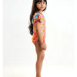 Somersault Half Sleeves Daisy Printed Swimsuit - Multi Colour image 5