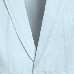Ministitch Linen Full Sleeves Striped Blazer - Sky Blue image 5