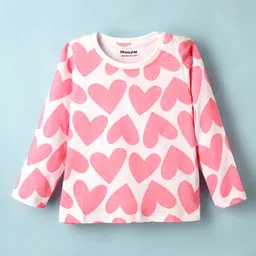 Honeyhap 100% Premium Cotton Knit With Bio Finish Tops with Heart & Stripe Pack of 2 - Bright White & Baltic Sea image 4