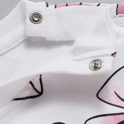 Bonfino Disney Terry Knit Drop Shoulder Full Sleeves Oversized Sweatshirt With Minnie Mouse Graphics & Badge Detailing - White image 5