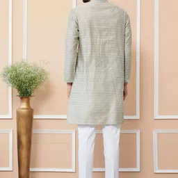 See Designs Floral Woven Design Long Sleeves Regular Straight Kurta With Pyjama image 3