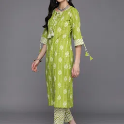 Libas Ethnic Motifs Printed Regular Pure Cotton Kurta With Trousers & Dupatta image 5