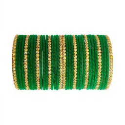 zsp Green Glass Artificial Stones Bangle-picture-23