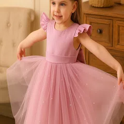 YK Ethnic Motifs Net Fit & Flare Dress image 4