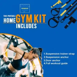 FreshDcart Unisex Portable Home Gym Suspension Body Trainer Exercise Kit Band with Door Anchor and Wall Mount Portable Set, FDCTRX1 image 3
