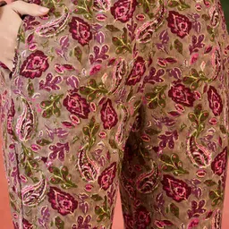 Sangria Printed Cotton Tunic With Trousers Co-ords image 3