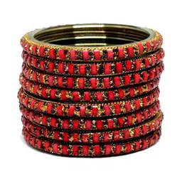 Only Offers Red Glass Artificial Stones Bangle-picture-11
