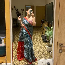 HERE&NOW Pure Cotton Bagru Saree-picture-10