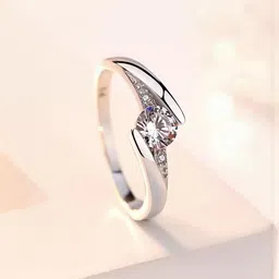 Alvira Silver-Plated Stainless Steel Cubic Zirconia Finger Ring image 4