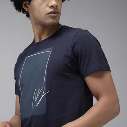 Arrow Sport Men Blue  White Printed Casual Pure Cotton T-shirt-picture-23