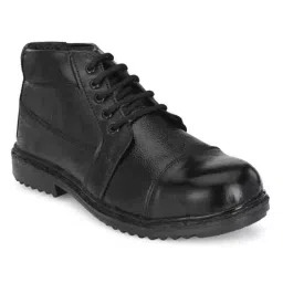 Armaduro Steel Toe Safety Shoes High Ankle PVC Sole Black Full Grain Leather Size UK 9, AD1008-picture-27