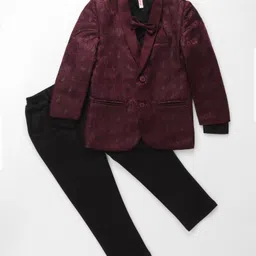 Babyhug Full Sleeves 5 Pcs Jacquard Party Suit - Onion Pink-picture-15