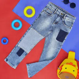 Pantaloons Junior Colour Blocked  Jeans - Medium Blue-picture-14