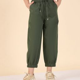 StyloBug Cotton Woven Solid Cargo Pants - Green-picture-48