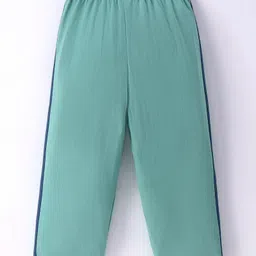 Tango Single Jersey Knit Full Length Track Pant with Panda Print - Sea Green image 2
