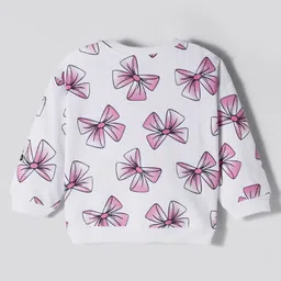 Bonfino Disney Terry Knit Drop Shoulder Full Sleeves Oversized Sweatshirt With Minnie Mouse Graphics & Badge Detailing - White image 2