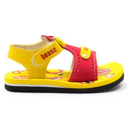 Beanz Unisex Supples Velcro Sandals - Red Yellow image 4