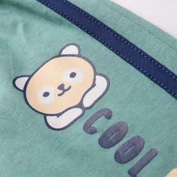 Tango Single Jersey Knit Full Length Track Pant with Panda Print - Sea Green image 3