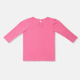 nautinati Nauti Nati Cotton Pack of 2 Full Sleeves Floral & Bunny Printed Tops - Pink & White image 4