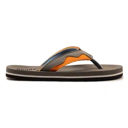 Beanz Striped Flip Flops - Grey & Orange image 4