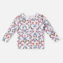 nautinati Nauti Nati Cotton Pack of 2 Full Sleeves Floral & Bunny Printed Tops - Pink & White image 5