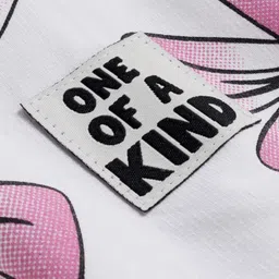 Bonfino Disney Terry Knit Drop Shoulder Full Sleeves Oversized Sweatshirt With Minnie Mouse Graphics & Badge Detailing - White image 4