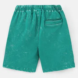 arias by lara dutta Arias Consciously Sourced 100% Cotton Stretch Looper Knit Pull up Shorts with Contrast Drawstring - Green image 5