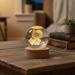 aipom Hello Kitty Crystal Ball Lamp Table Lamp image 1