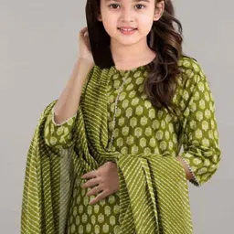 Bholukart Girls Floral Printed Regular Kurta with Sharara & With Dupatta image 3