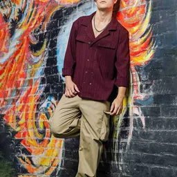 House of Koala Unisex Original Cuban Collar Solid Oversized Casual Shirt image 5