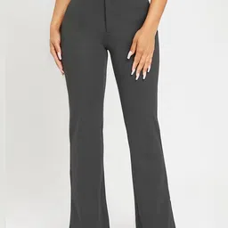 CILIMILI Women Relaxed Straight Leg Bootcut High-Rise Trousers-image-44