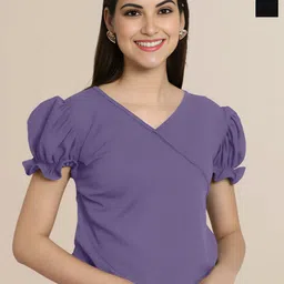 Mast & Harbour Women Pack of 2 Solid Puff Sleeves Regular Top-picture-32