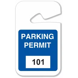 BRADY White and Blue Plastic Rear View Mirror Tag Parking Permits, 3TMD9 (Pack of 100)-image-34