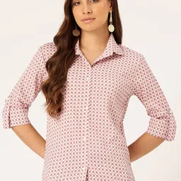 Sleek Italia Checked Roll-Up Sleeves Crepe Top-image-22