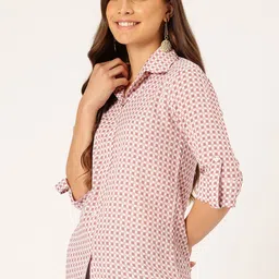 Sleek Italia Checked Roll-Up Sleeves Crepe Top image 5