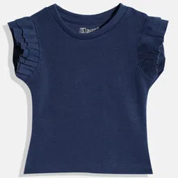 Eteenz Girls Ribbed Flutter Sleeve Premium Cotton Top-picture-55