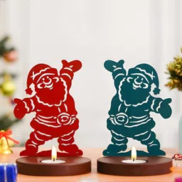 eCraftIndia Red & Green Set of 2 Candle Holder-picture-22