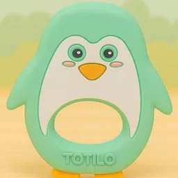Totilo Penguin Shape Silicone Teether , BPA Free & Safe for Babies (Pack of 1)- Green-picture-26