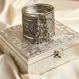 Anouk Set Of 2 Silver-Plated Ghungroo Beaded Cuff Bracelets image 4