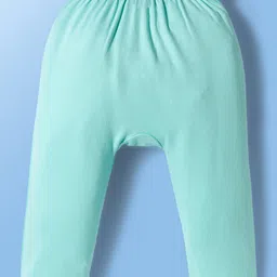 Babyoye 100% Cotton Interlock Knit Full Length Diaper Leggings With Animal Print Pack Of 2 - Aqua & Cream image 4